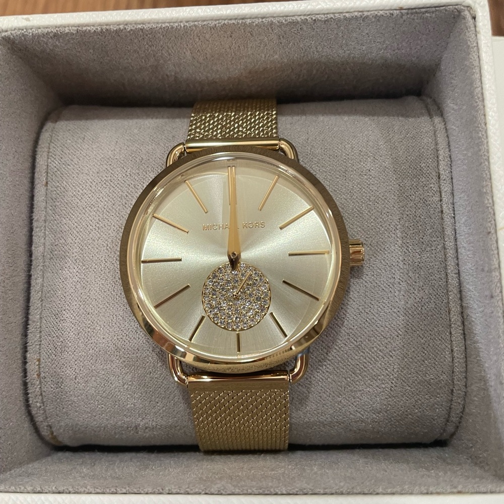 Michael kor gold mesh Portia watch